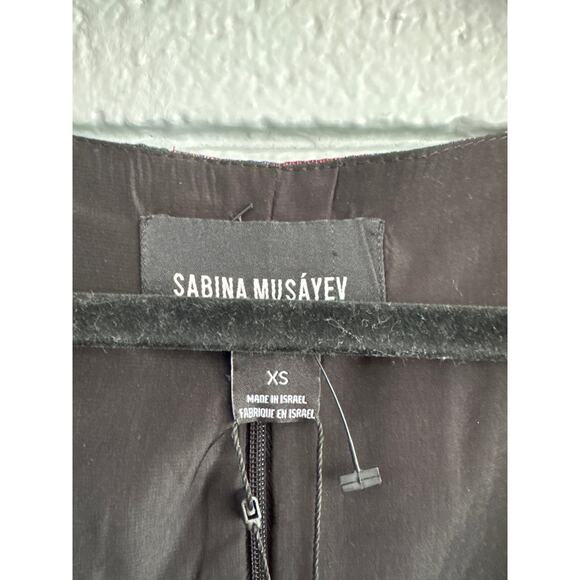 NWT Women Sabina Musayev Clematis Jacquard Mini Dress in Black Metallic size XS - Picture 4 of 4